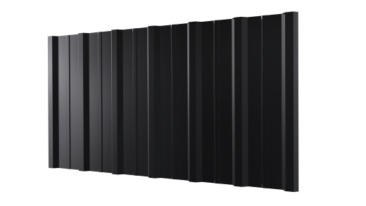 Профнастил НС16 1150/1100x0,65 мм, 9005 черный янтарь глянцевый