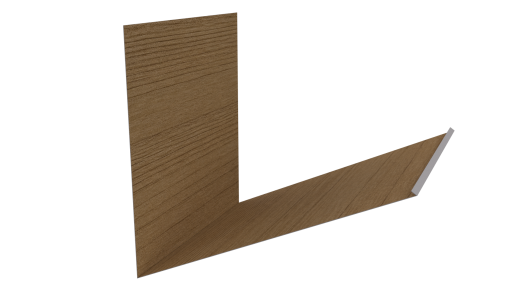 Планка примыкания верхняя к трубе фальц 250x210 мм, Орех 3D