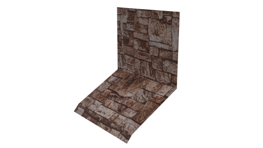 Планка примыкания верхняя к стене фальц 150x130x20 мм, Дикий камень
