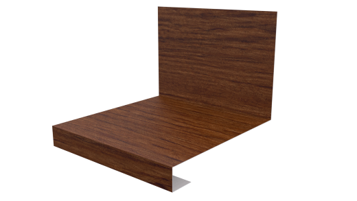 Планка примыкания нижняя к трубе фальц 140x200 мм, Золотой орех 3D