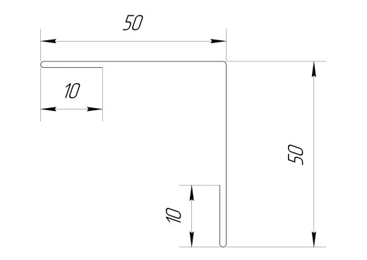 Планка угла наружного 50x50x2000 мм, Дуб Сантана 3D