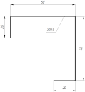 Декоративная накладка угловая 20x60x60x20 мм, Дуб Винтаж 3D