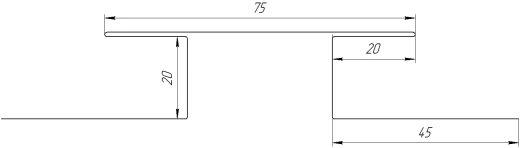 Планка стыковочная сложная 75x2000 мм, 3020 транспортный красный глянцевый