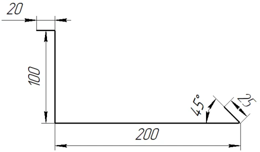 Планка примыкания нижняя 100x200x2000 мм, 3009 оксид красный глянцевый